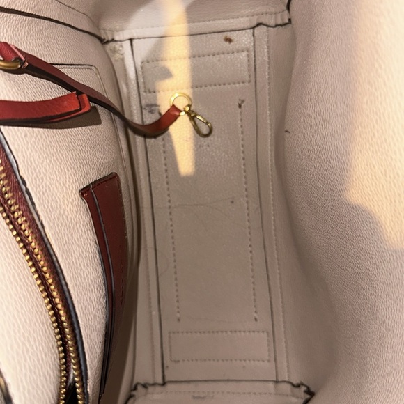 Cole Haan Red Leather Messenger Bag bucket - Picture 7 of 8